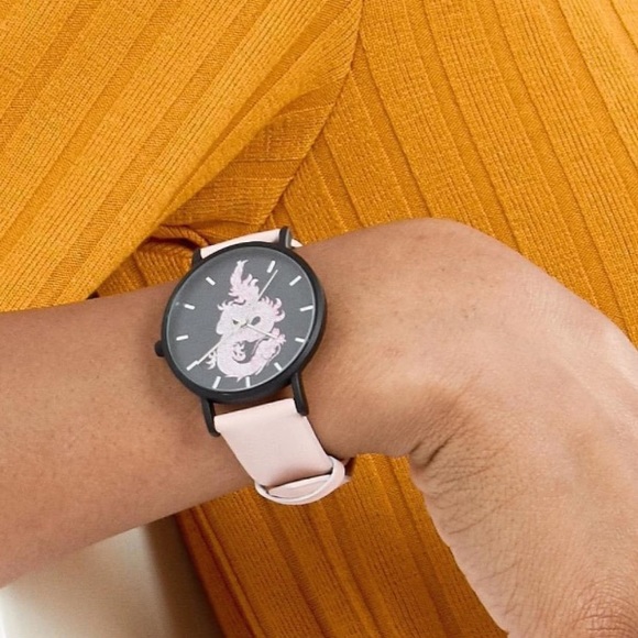 Brand New in Box ASOS Dragon Watch Pink and Black - Picture 2 of 4